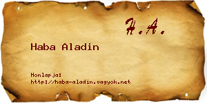 Haba Aladin névjegykártya